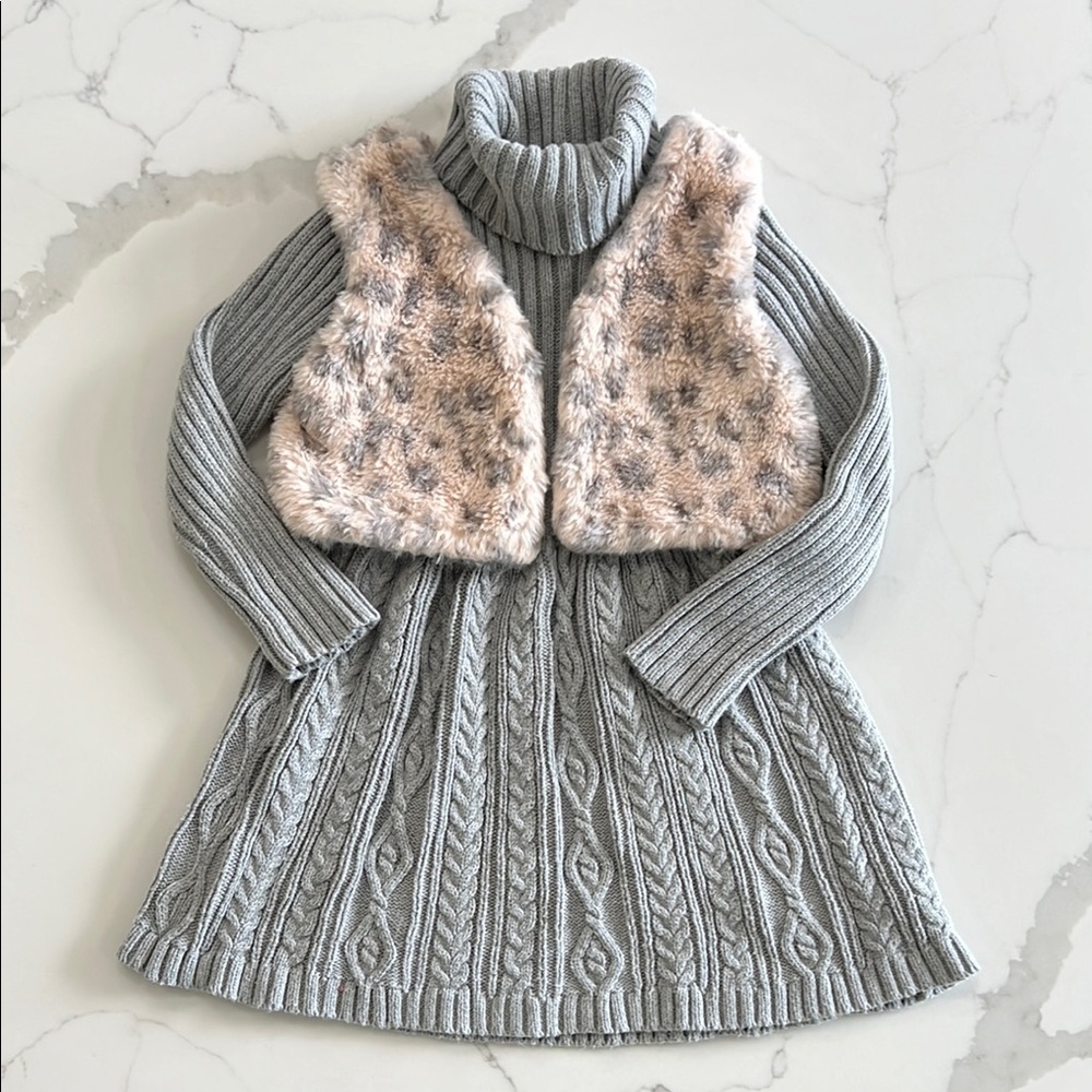 Rachel Zoe Gray Knit Sweater Dress & Vest